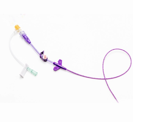 CATÉTER CENTRAL DE INSERCIÓN PERIFÉRICA. Catéter indicado para el acceso periférico a corto o largo plazo al sistema venoso central para la terapia intravenosa, para la inyección de medios de contraste y la monitorización de la presión venosa central. 4F un lumen Contenido: Envase con 1 o 5 piezas